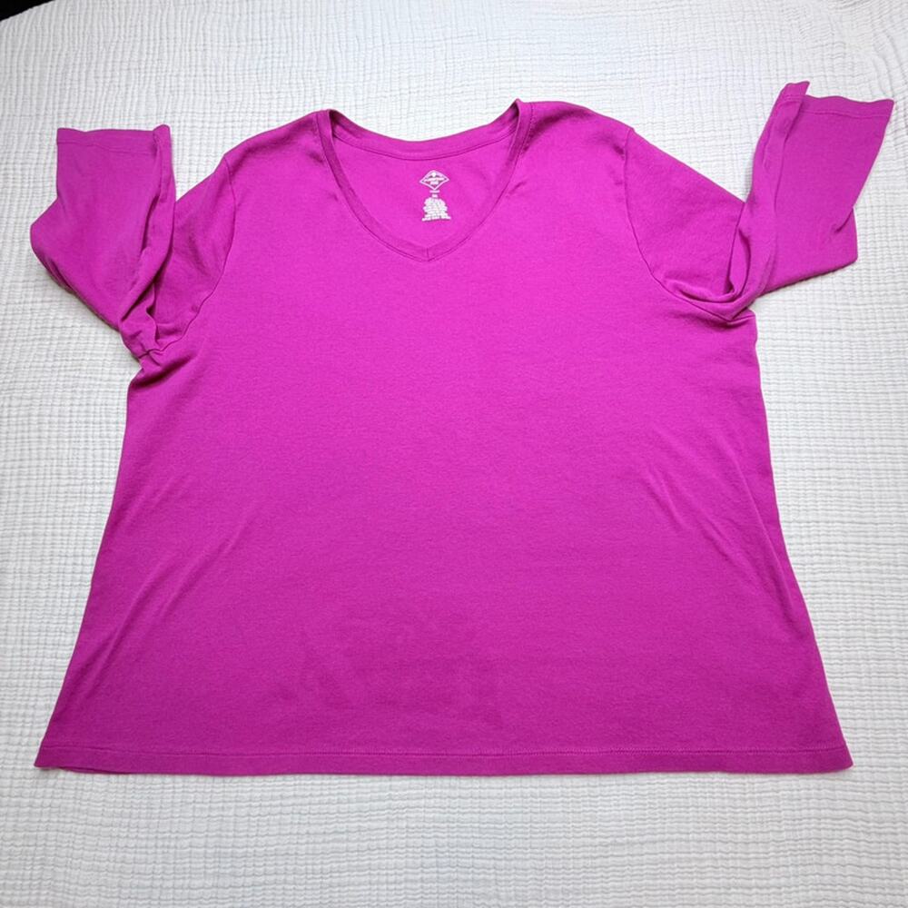 St.John’s Bay raspberry pink 3/4 sleeve v neck 3X